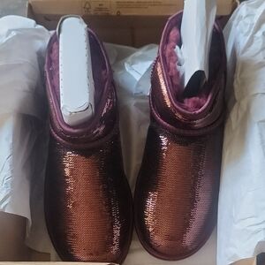 UGG Women's Sequin Ankle Boots - Metallic Purple